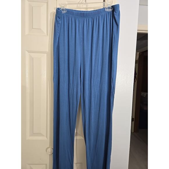 Womens Blue PJ Set Sz XL Buttery Soft Silky Feel Long Sleeve & Pants - Picture 3 of 7